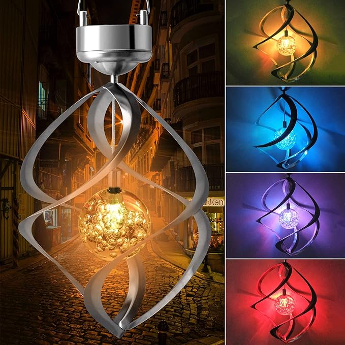 Sandsberg | LED Solar Windspiel mit Farbwechsel – Dekorative Gartenbeleuchtung für Außenbereich