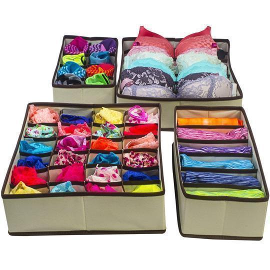 Faltbarer Kleiderschrank Unterwäsche Organizer (4 Stück/1 Set)