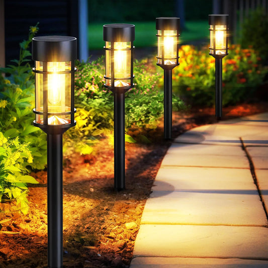 Sandsberg | Mancra 8er-Pack solarbetriebene Gartenleuchten - wasserdichte LED-Gartenlichter für Garten und Einfahrt, 3000K