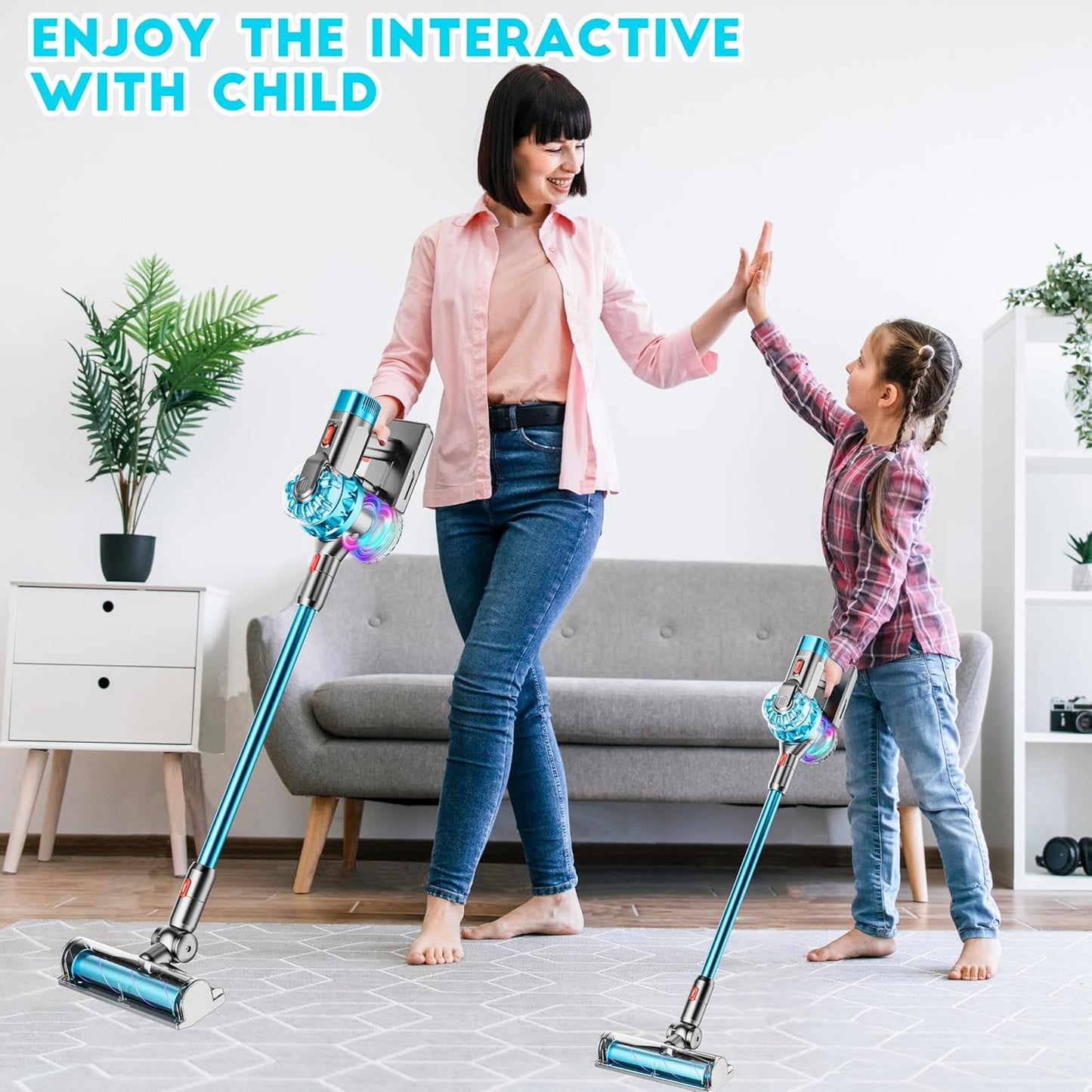 Sandsberg | 4-in-1 Kinderstaubsauger | Echt funktionierender Spielstaubsauger mit Lichtern & Geräuschen