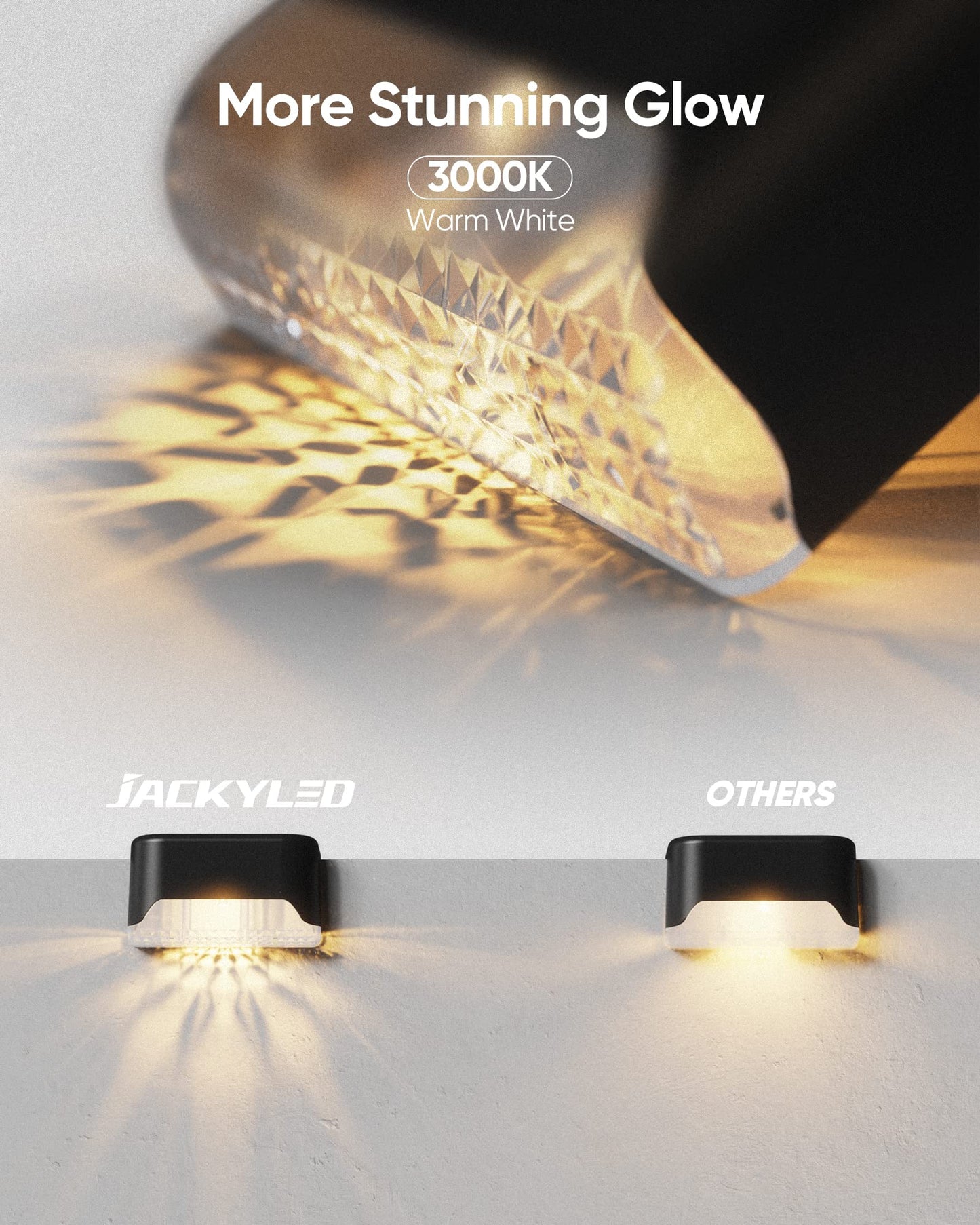 Sandsberg | 16er Pack Solar Deck Lights - Wasserdichte LED-Zaunlichter für Garten, Terrasse, Treppen, Schwarz