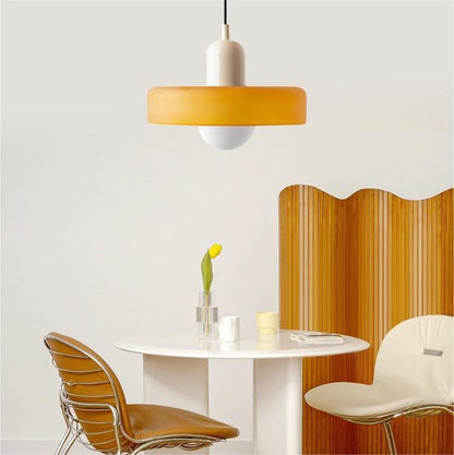 Sandsberg Pendelleuchte aus farbigem Glas | Elegante Hängeleuchte im Bauhaus-Stil | Designlampe für Wohnzimmer & Esszimmer
