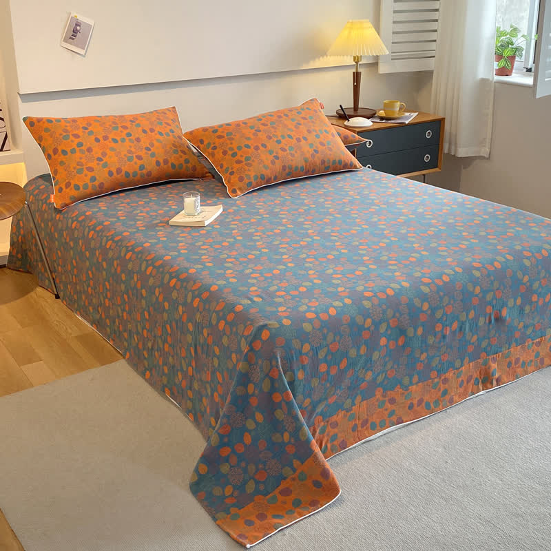Baumwollgaze, elegante, weiche Bettdecke mit Blättern