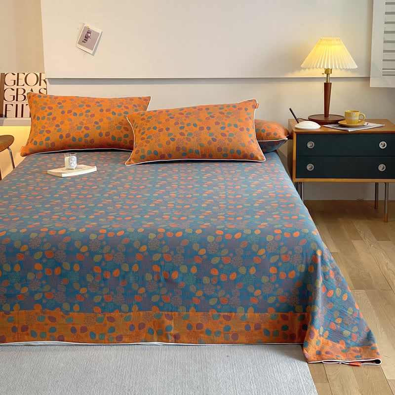 Baumwollgaze, elegante, weiche Bettdecke mit Blättern