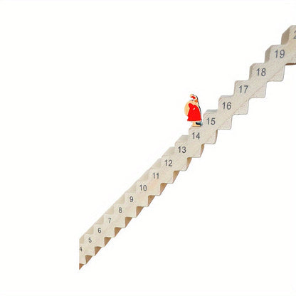 Sandsberg | Santa Adventskalender – 24-tägiger Holz-Weihnachtscountdown mit englischem Text, Tischdeko für Feiern, Zuhause und festliche Displays