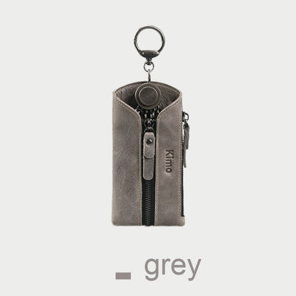 Sandsberg | 7-in-1 tragbare Leder-Schlüsseltasche mit Reißverschluss-Münzgeldbörse, für Männer & Frauen