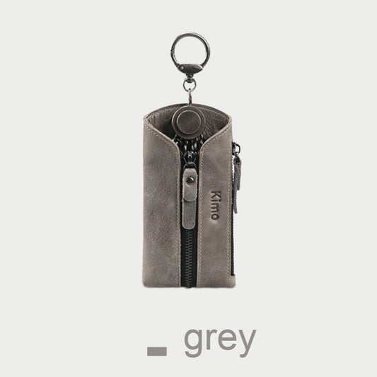 Sandsberg | 7-in-1 tragbare Leder-Schlüsseltasche mit Reißverschluss-Münzgeldbörse, für Männer & Frauen