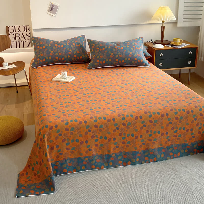 Baumwollgaze, elegante, weiche Bettdecke mit Blättern