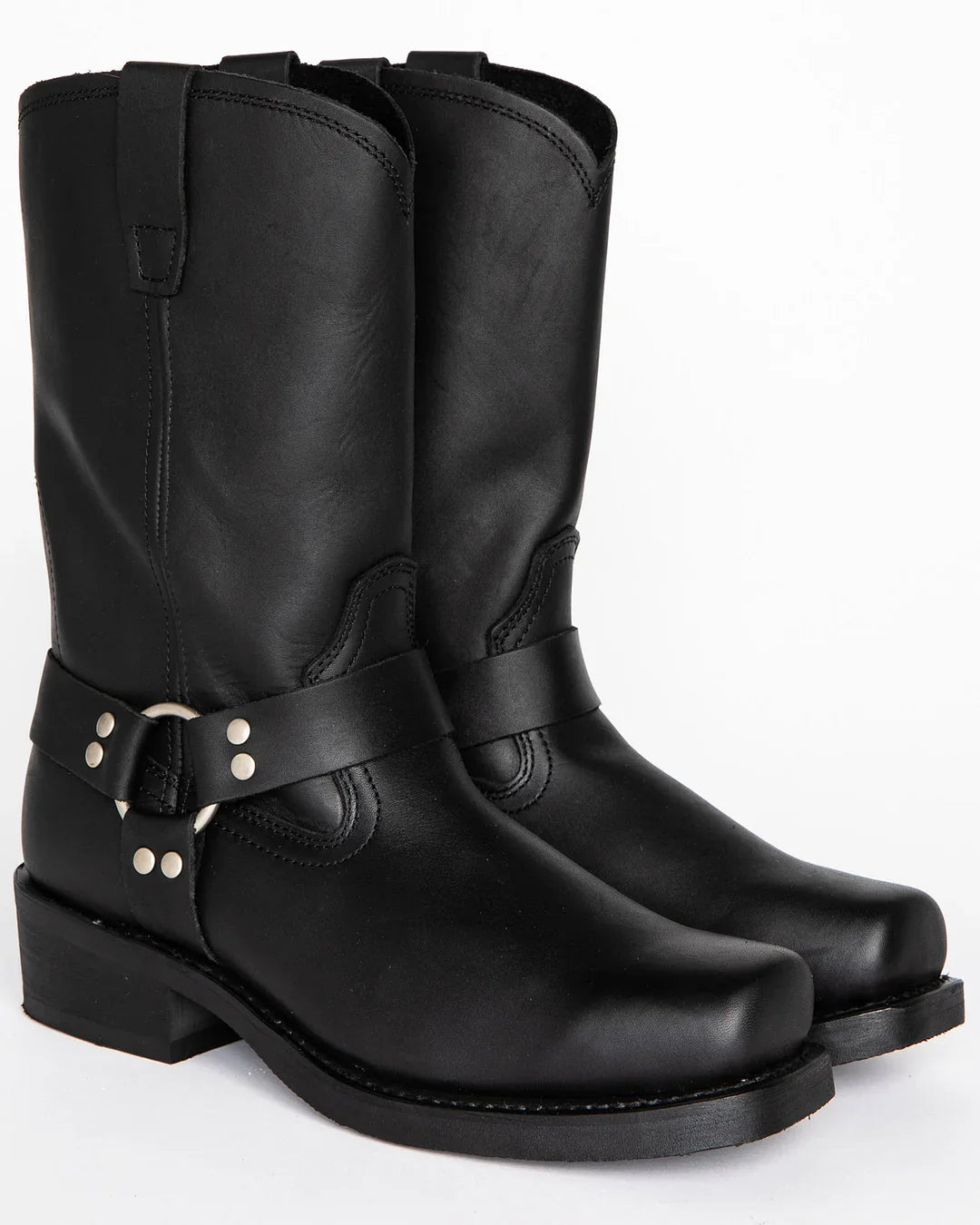 Schwarzer Harness-Stiefel für Herren - 11 Zoll hoch