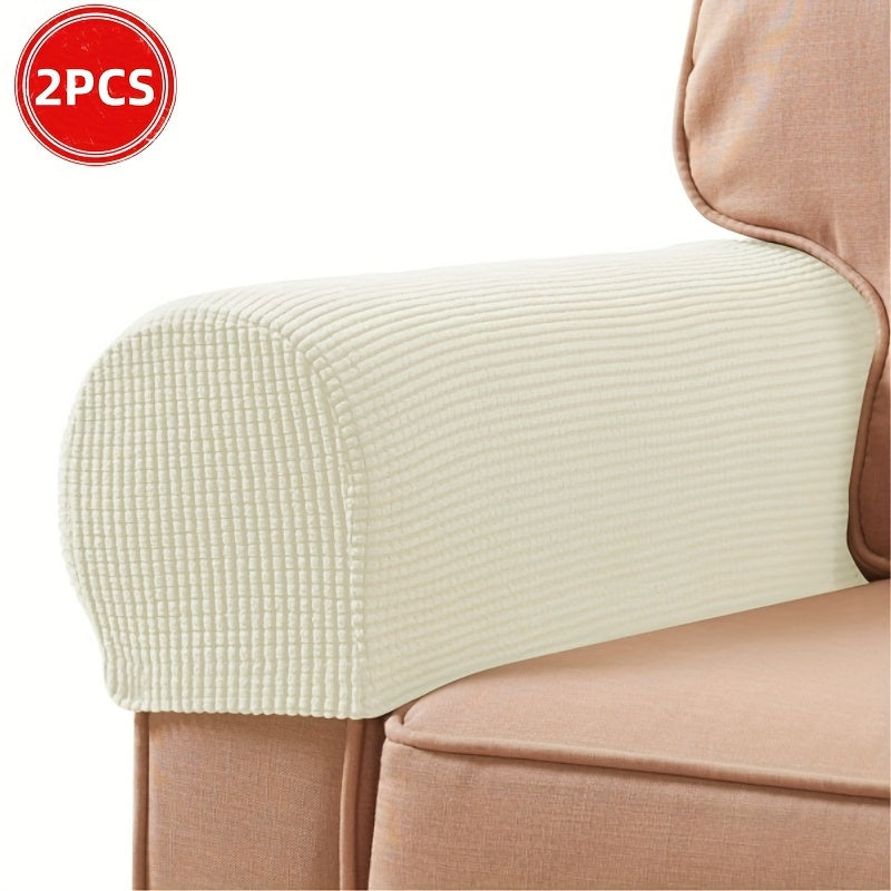 2pcs/Set Stretch Armlehnenbezüge – Spandex-Armbezüge für Stühle, Couch und Sofa – Elastische Karomuster-Sesselbezüge für Wohnzimmer Wohnkultur