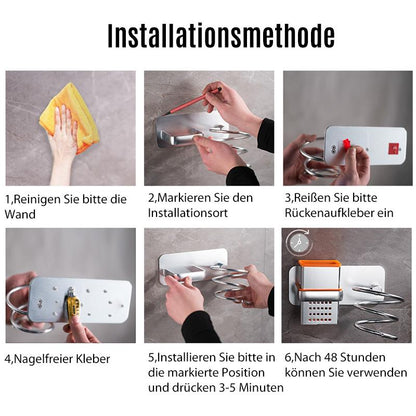 Sandsberg | Bad Aluminium Multifunktionaler Haartrocknerhalter