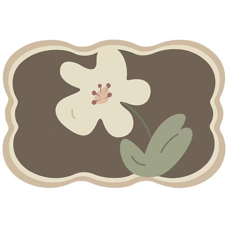 Sandsberg | Super absorbierende Blumen-rutschfeste Matte für das Badezimmer