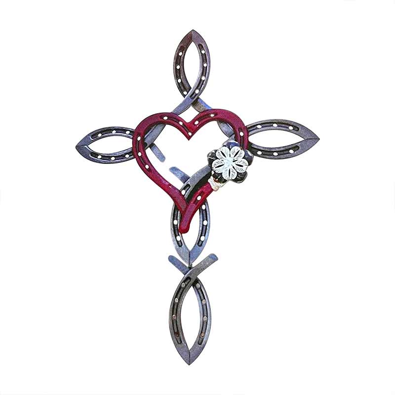 Natürlicher Hufeisen-Kreuz mit Herz