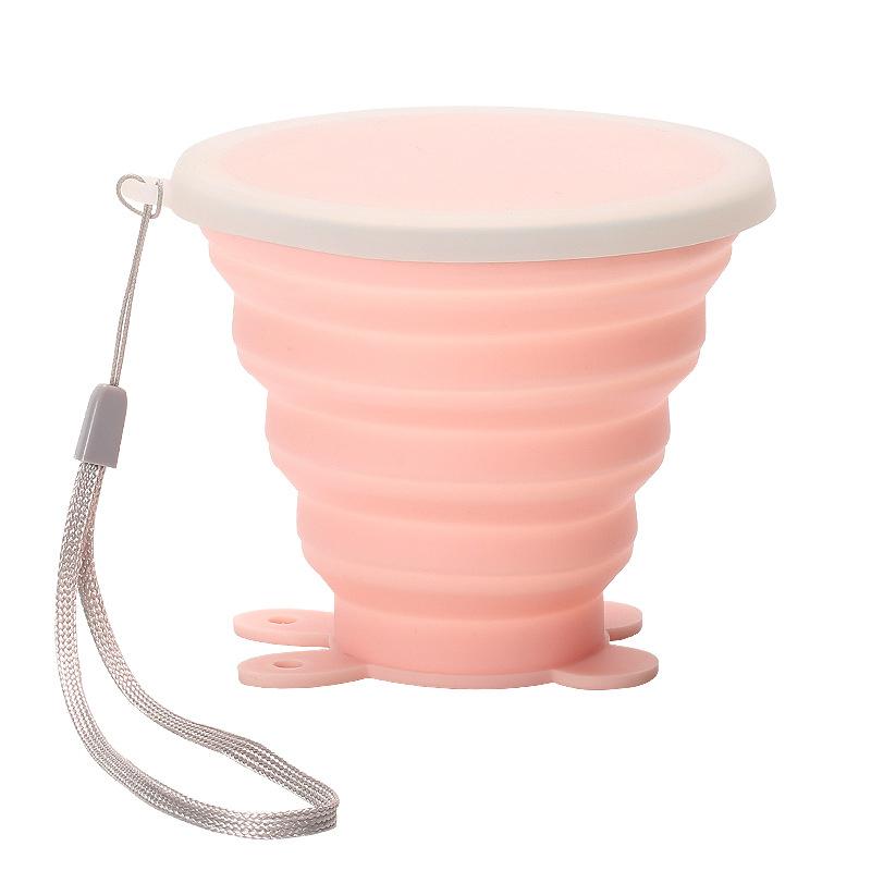 Silicone faltbare Wasserbecher mit Deckeln