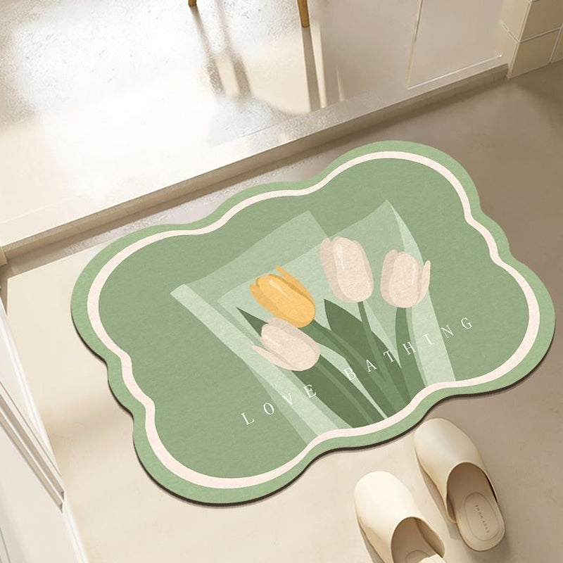 Sandsberg | Super absorbierende Blumen-rutschfeste Matte für das Badezimmer