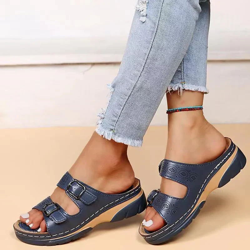 Frau Orthopädische Sandalen aus Leder
