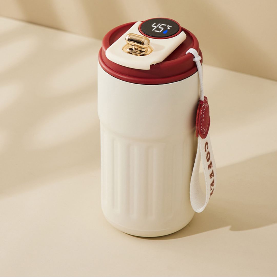 Sandsberg | Edelstahl  Kaffebecher mit LED Temperatur Anzeige 450 ML