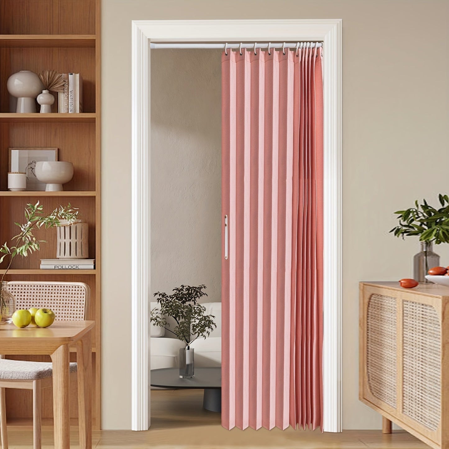 Sandsberg | Bunte magnetische Faltenvorhang – Einfache Dekoration, platzsparender Raumteiler für Zuhause und Geschäft – Lebhaftes künstlerisches Design, maschinenwaschbares Polyester