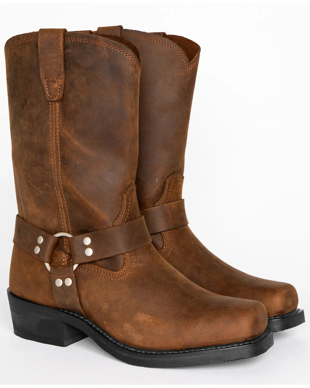 Schwarzer Harness-Stiefel für Herren - 11 Zoll hoch