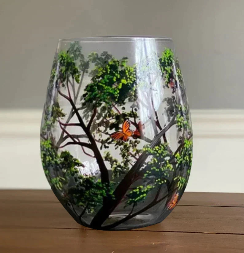 Sandsberg | Weinglas Four Seasons Tree - handgemalte Kunst