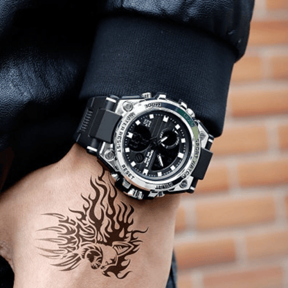 ⌚Sportliche Dual-Display Mode Multifunktionale wasserdichte leuchtende Herrenarmbanduhr