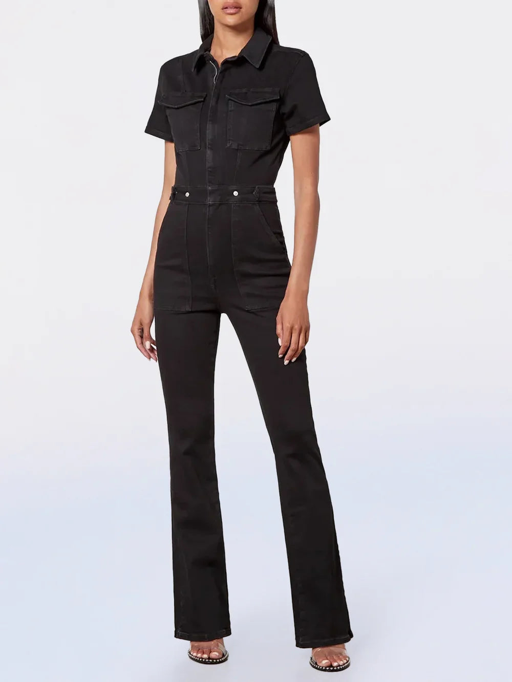 Dünner Denim-Overall in Stiefelform