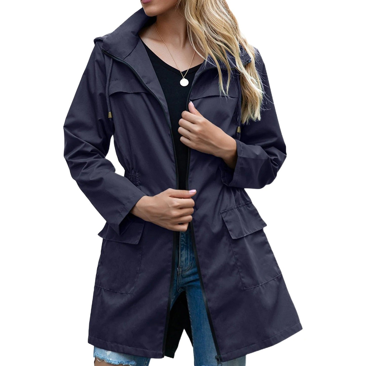 Leichte winddichte und wasserdichte lange Sommerjacke