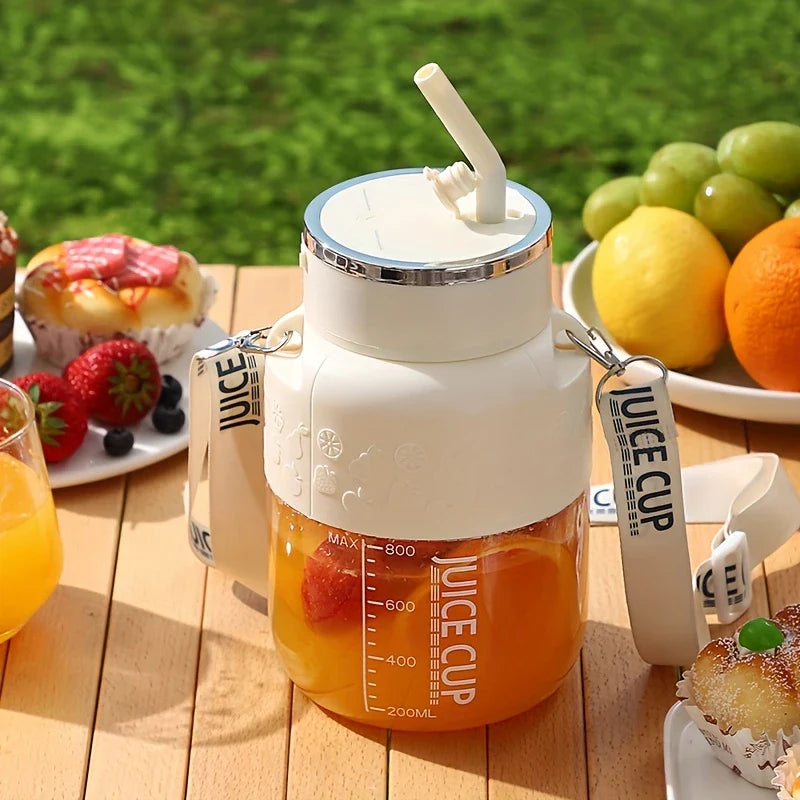 Sandsberg | 2in1 Flaschen Mixer mit Trinkhalm 800ml - Perfekt für Unterwegs!