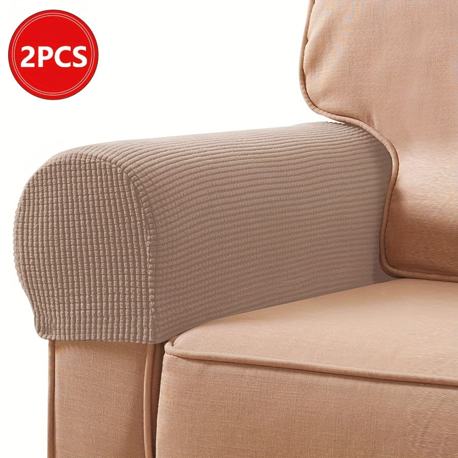 2pcs/Set Stretch Armlehnenbezüge – Spandex-Armbezüge für Stühle, Couch und Sofa – Elastische Karomuster-Sesselbezüge für Wohnzimmer Wohnkultur