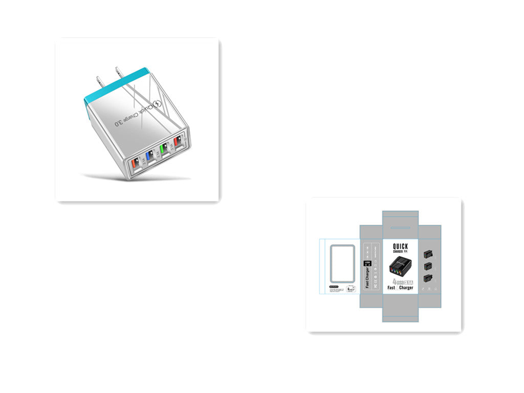 USB-Ladegerät Quick Charge 3.0 4 Telefonadapter für Tablet Tragbares mobiles Wandladegerät Schnellladegerät
