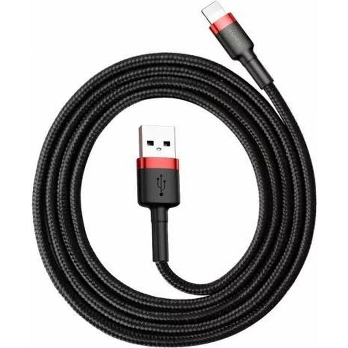 Baseus iPhone-Ladekabel – USB-A-auf-Lightning-Kabel – 2 Meter – Schwarz – Robustes Nylonkabel – 480 Mbit/s – iPhone-Kabel 2 m