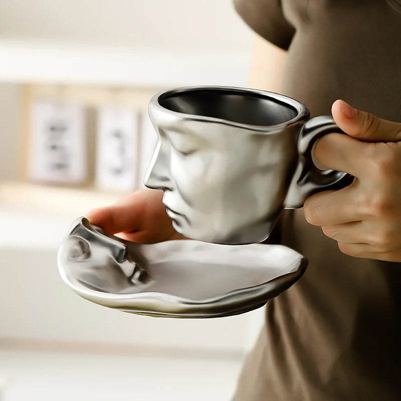 Metall berühren Gesicht kreative Keramik Kuss Kaffeetasse