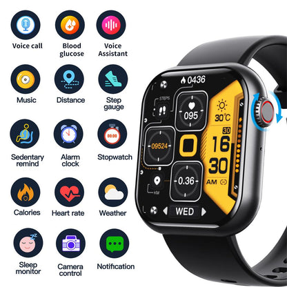 Sandsberg | Blutzucker Blutdruck Blutsauerstoff Schlafmonitor Wasserdichte Smartwatch