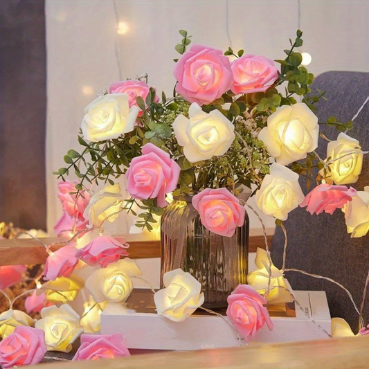 Rose Blütenlichter Lichterkette