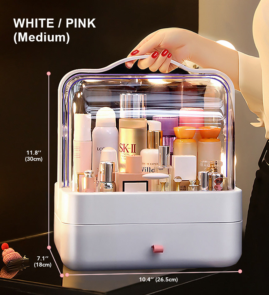 (Nur Geschenk in den USA) Staubdichter Make-up-Organizer mit Schublade