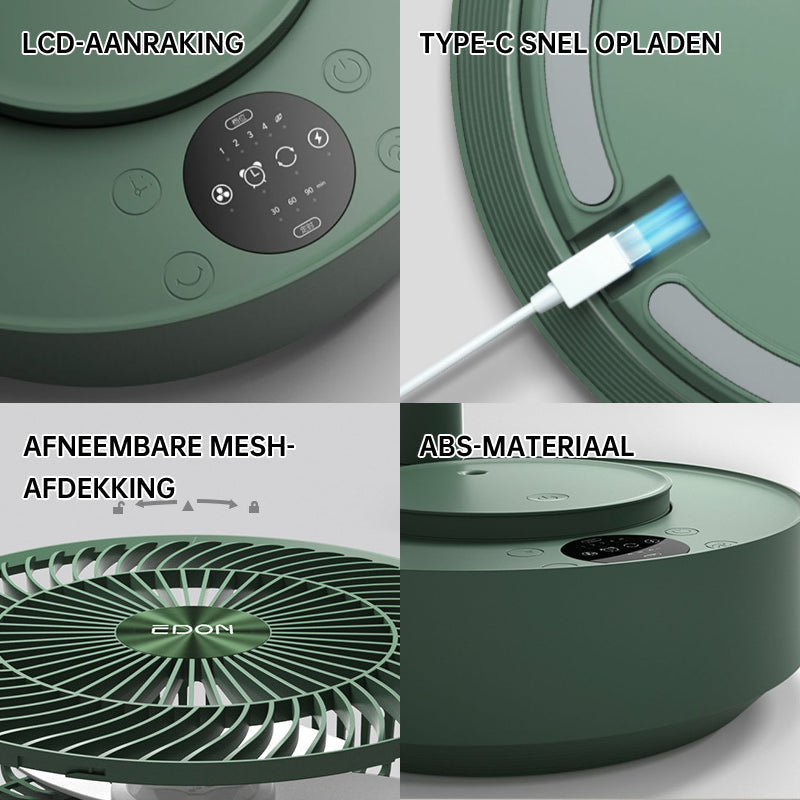 Wiederaufladbarer Faltbarer Teleskop-Tischventilator - Tragbar und Leise für Jede Sommeraktivität