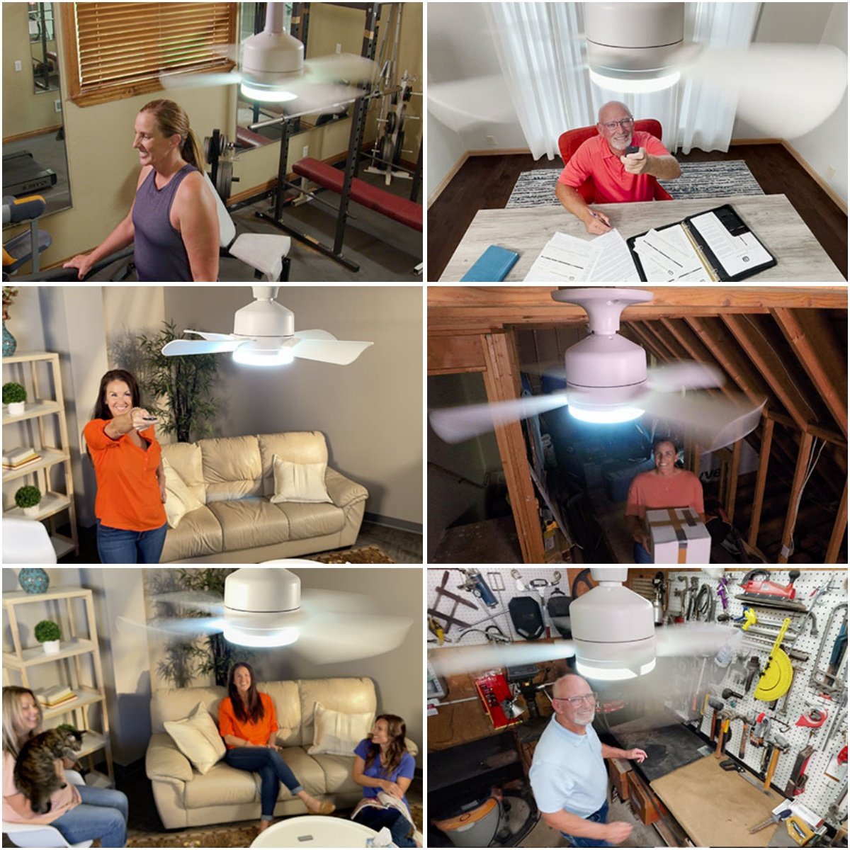 2-IN-1 TRAGFÄHIGER DECKENVENTILATOR & LICHT mit Fernbedienung