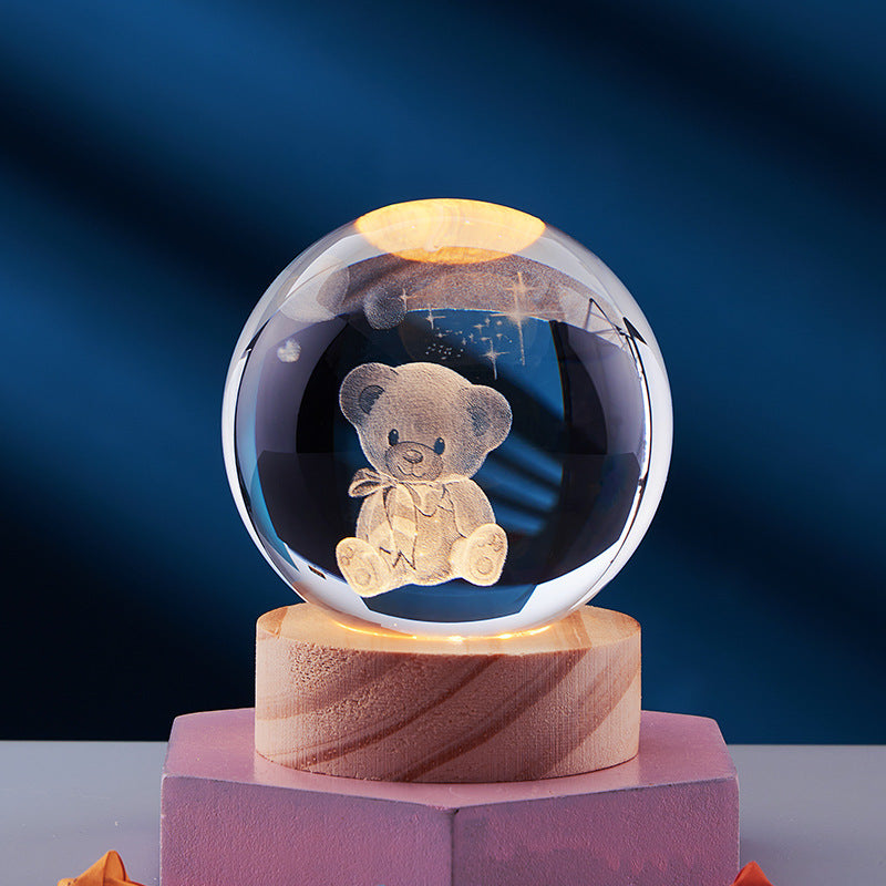 3D Kristallkugel Nachtlampe