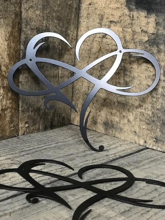 Unendliches Herz - Stahl Wanddekor Metall Wandkunst