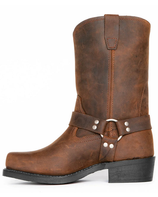 Schwarzer Harness-Stiefel für Herren - 11 Zoll hoch