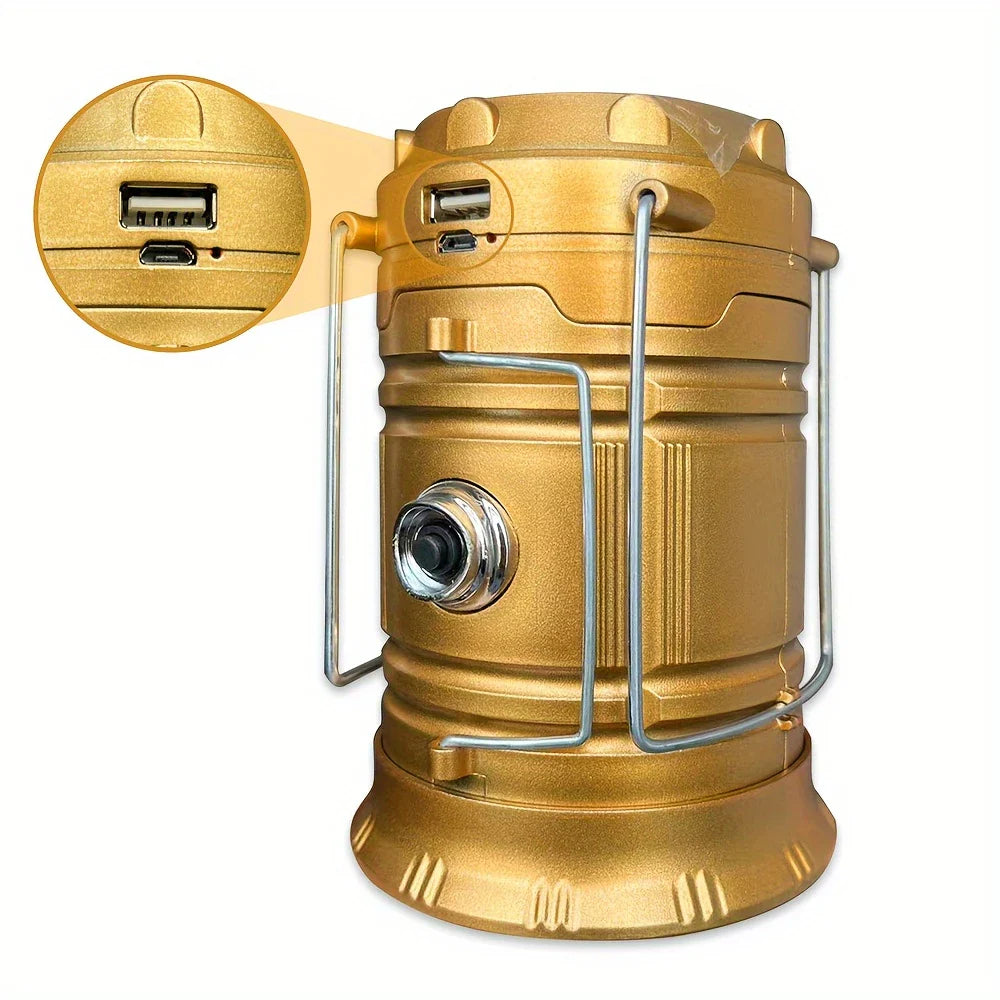 Sandsberg | Solar Campinglampe mit USB-Aufladung – Tragbare LED-Laterne für Outdoor-Aktivitäten und Notfälle