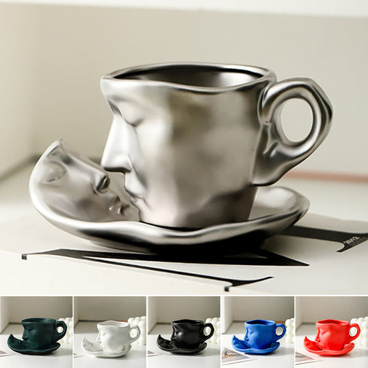 Metall berühren Gesicht kreative Keramik Kuss Kaffeetasse