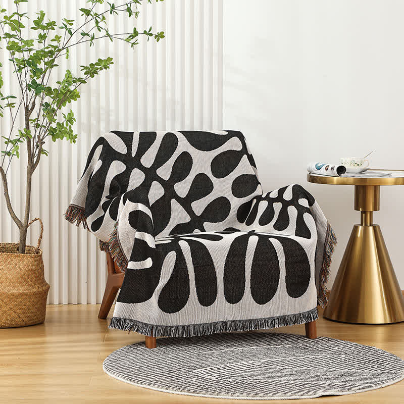 Leichte, weiche Decke mit Retro-Blattquaste