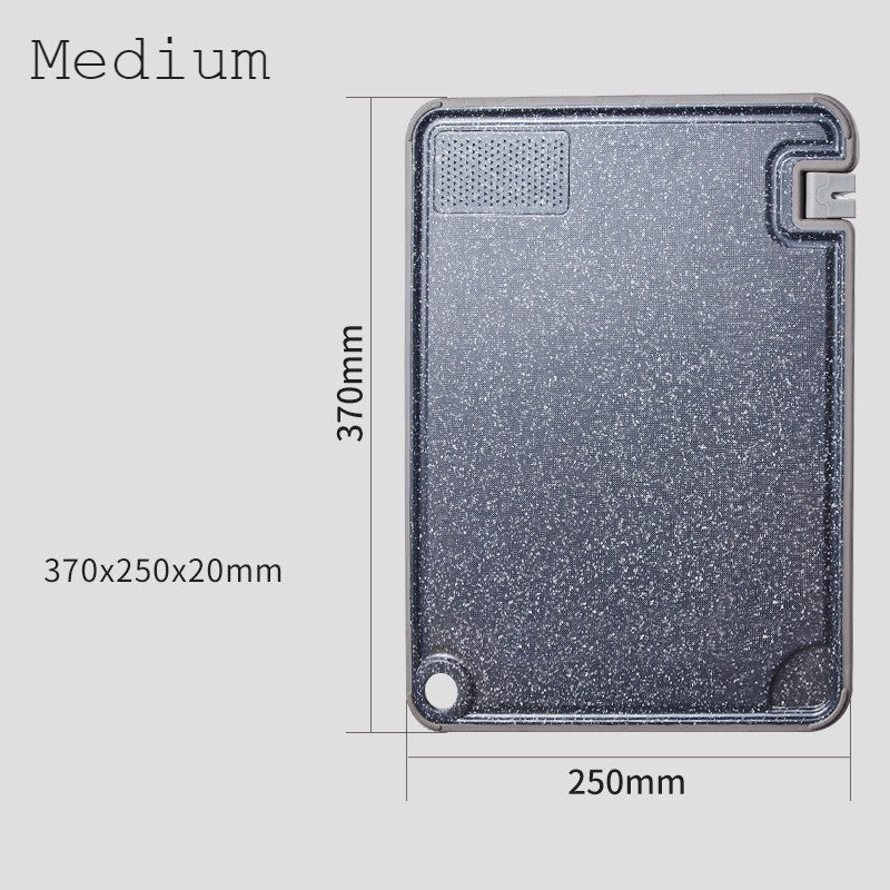 Sandsberg | Schneidebrett mit integriertem Messerschärfer, Knoblauchreibe, Saftauffang und rutschfester Unterseite, für Fleisch, Gemüse, Käse