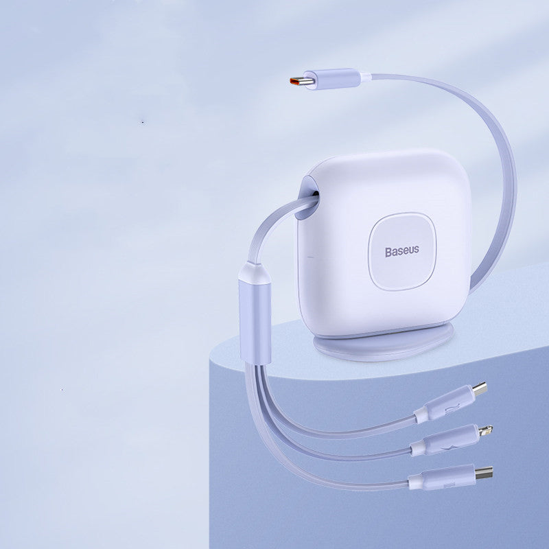 Sandsberg | 3-in-1 ausziehbares drehbares Ladekabel, mit Lightning, Type-C & Micro, für Handys & Tablets