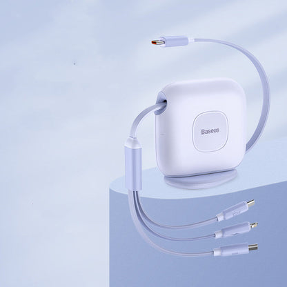 Sandsberg | 3-in-1 ausziehbares drehbares Ladekabel, mit Lightning, Type-C & Micro, für Handys & Tablets