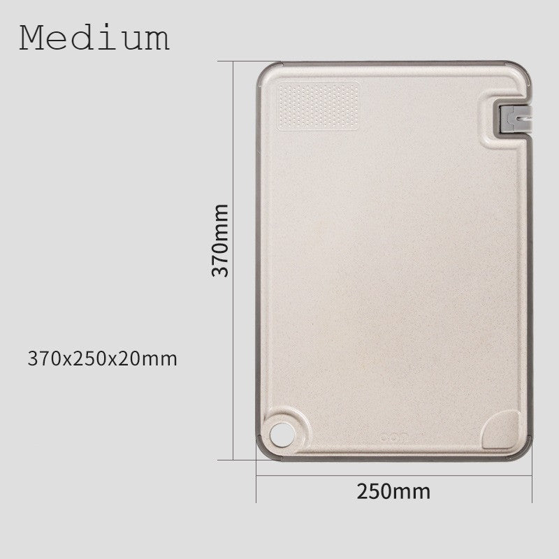 Sandsberg | Schneidebrett mit integriertem Messerschärfer, Knoblauchreibe, Saftauffang und rutschfester Unterseite, für Fleisch, Gemüse, Käse