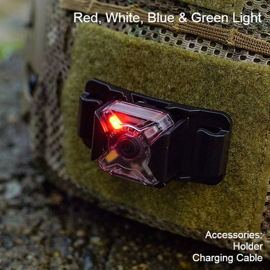 Sandsberg | Mini tragbare wiederaufladbare Stirnlampe, mit Kopfband & Fahrradständer-Set, für Camping, Radfahren & mehr