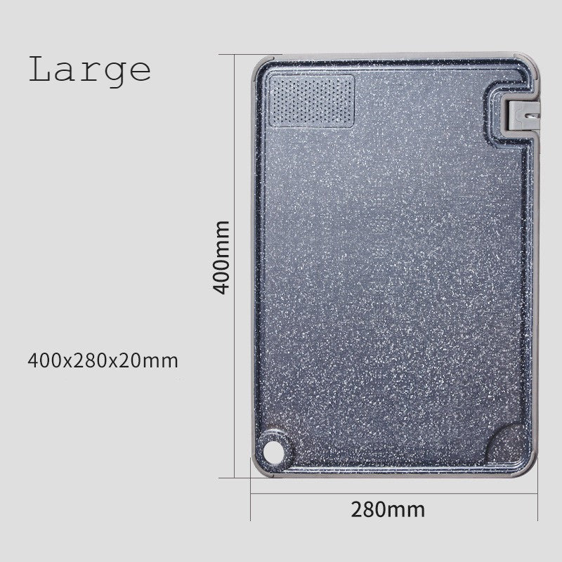 Sandsberg | Schneidebrett mit integriertem Messerschärfer, Knoblauchreibe, Saftauffang und rutschfester Unterseite, für Fleisch, Gemüse, Käse