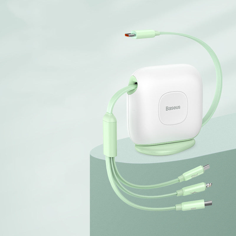 Sandsberg | 3-in-1 ausziehbares drehbares Ladekabel, mit Lightning, Type-C & Micro, für Handys & Tablets